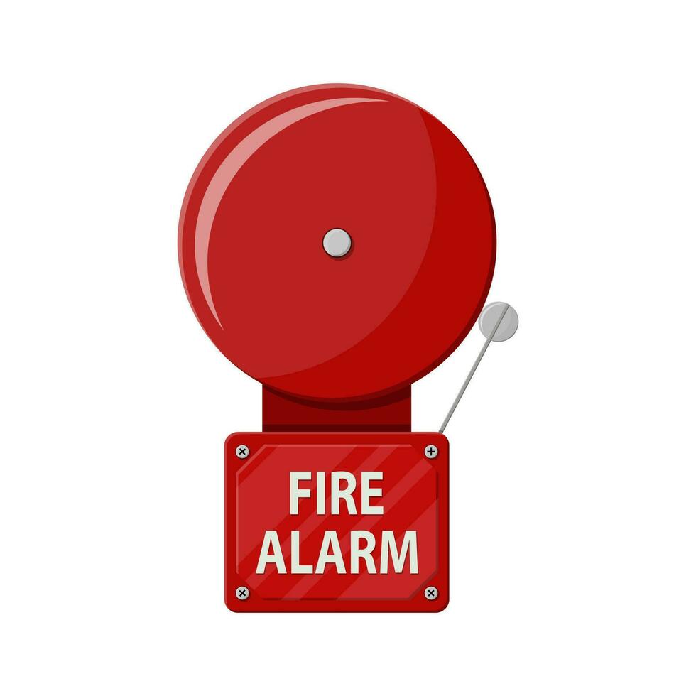 Fire alarm system. Fire equipment. Vector illustration in flat style