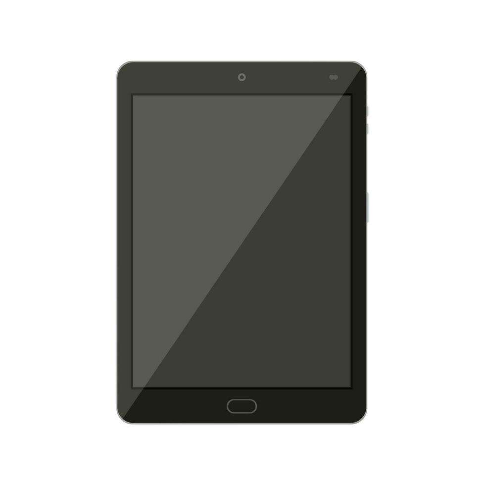Tablet pc computer with blank screen isolated on white. Vector illustration in flat style
