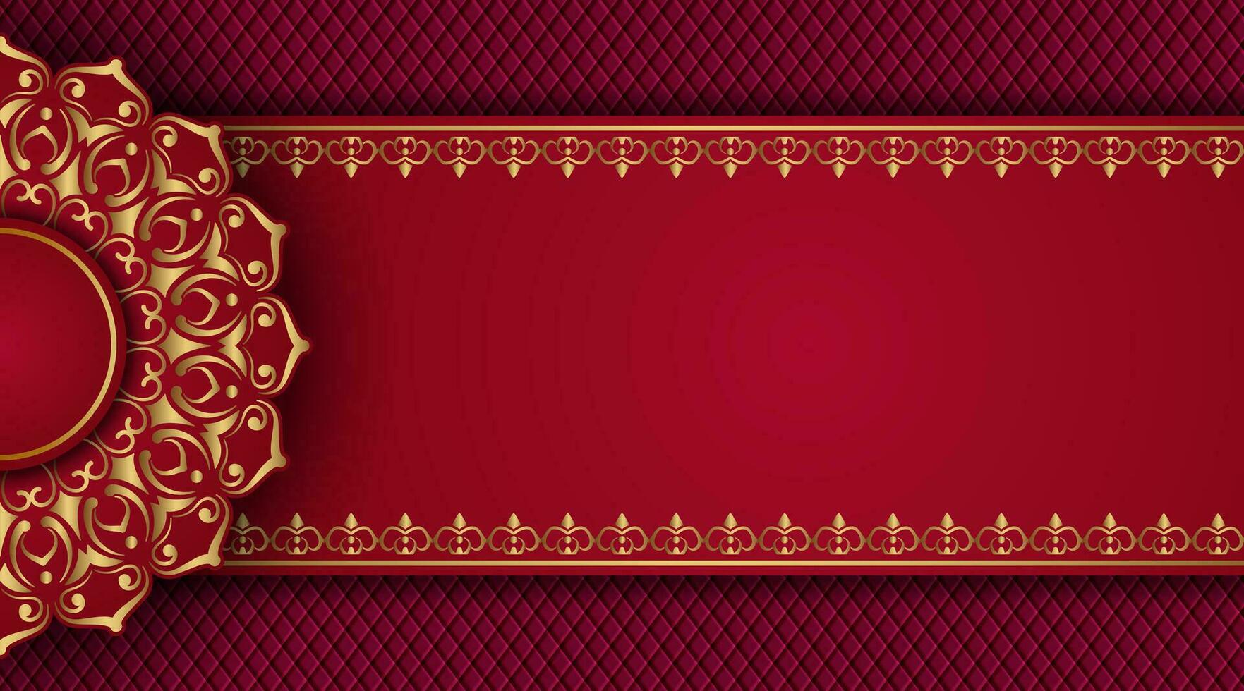 rojo lujo antecedentes con mandala ornamento vector