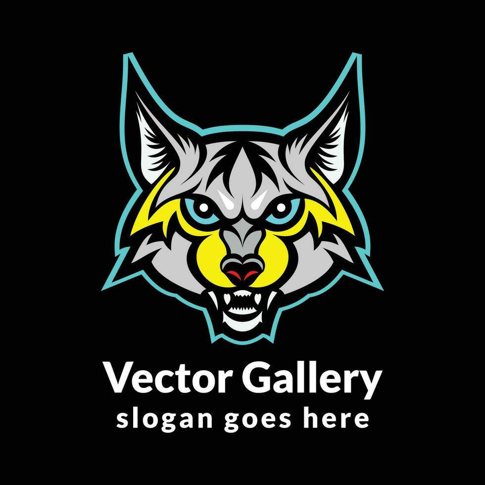 vector ilustración lince logo vistoso estilo