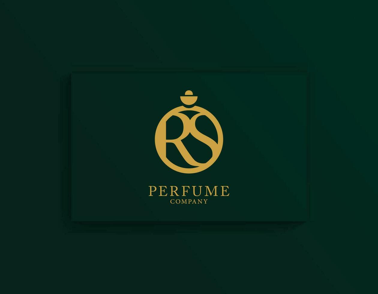 Luxury embossed gold logo mockup on luxurious green background vector