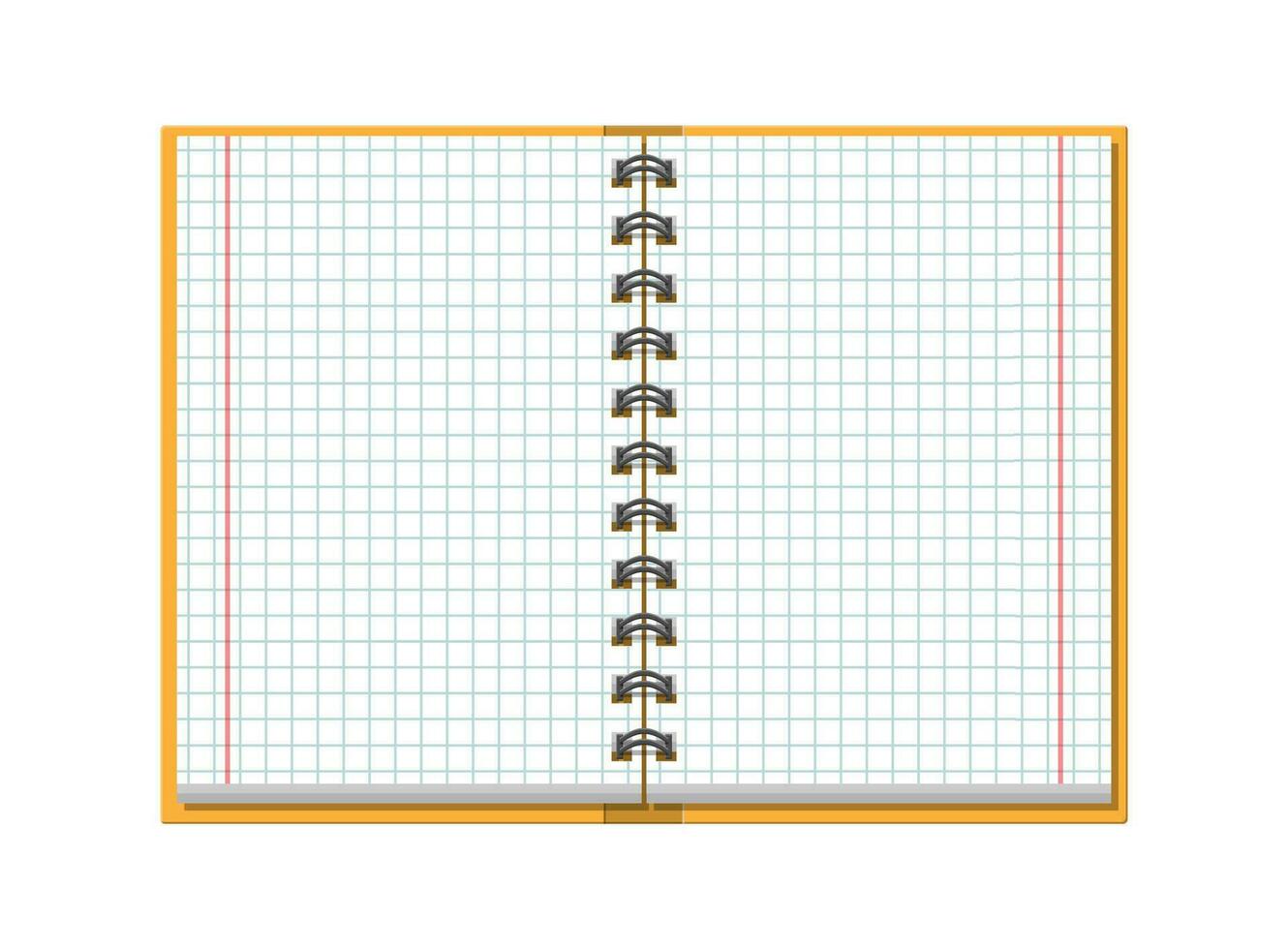 Notebook checked school paper. School, business, education template. Stationery. Office supply. Vector illustration flat style
