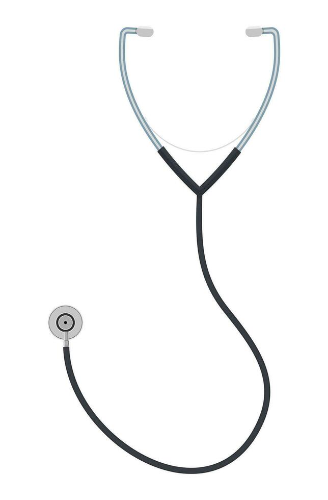 Medical stethoscope or phonendoscope isolated on white. vector illustration in flat style