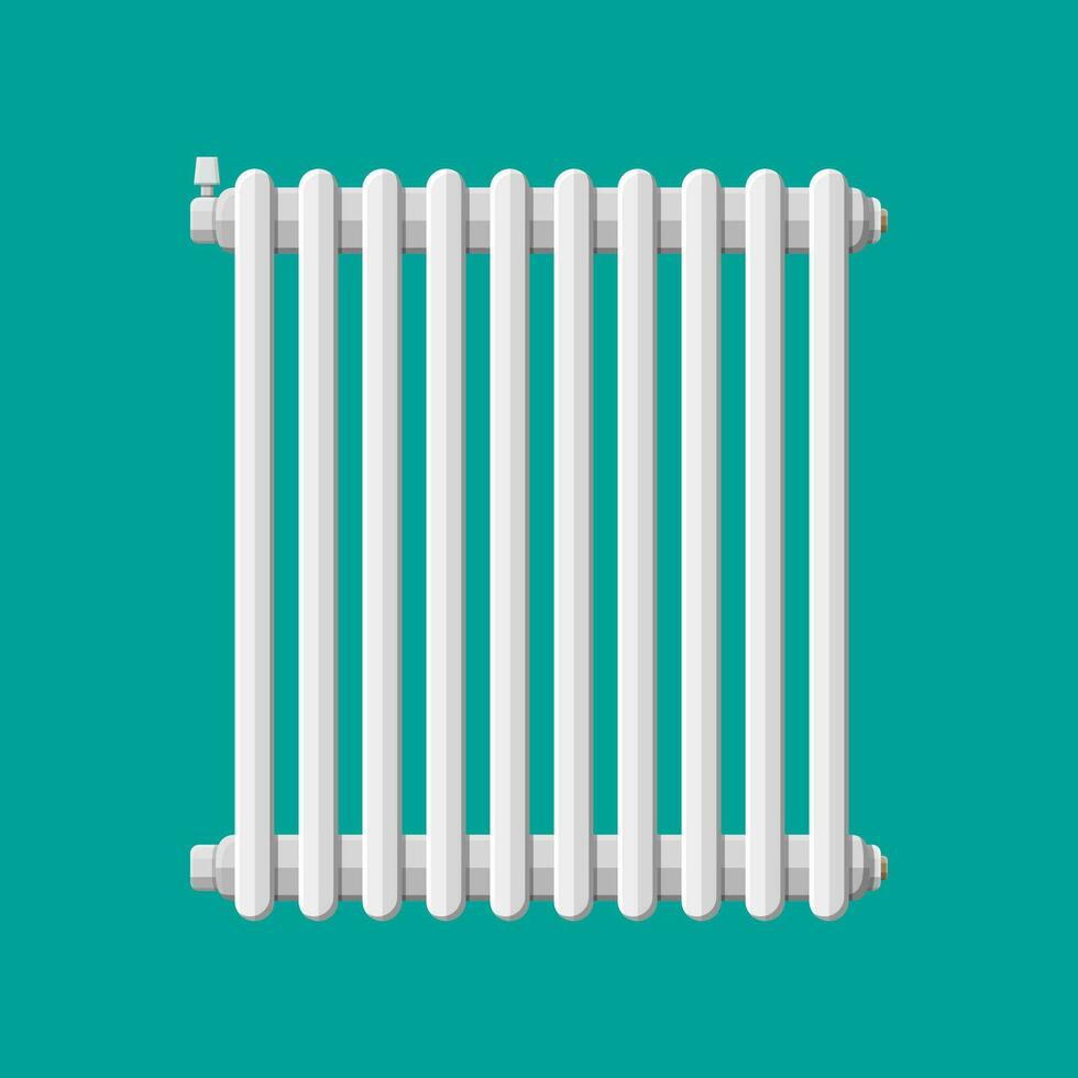 Heating radiator. Retro heating system. Vector illustration in flat style