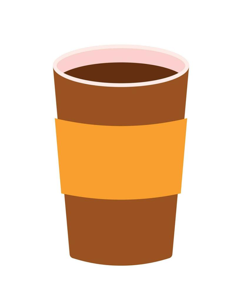 Coffee To Go in Paper Cup Icon Flyer for Drink and Beverage Vector Illustration