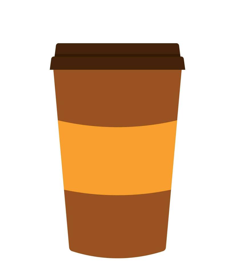 Simple Coffee To Go Icon in Paper Cup Flyer for Drink and Beverage Vector Illustration