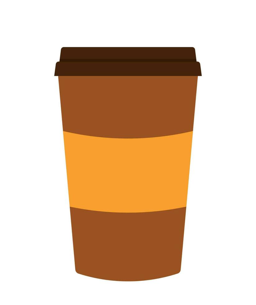 Simple Coffee To Go Icon in Paper Cup Flyer for Drink and Beverage Vector Illustration