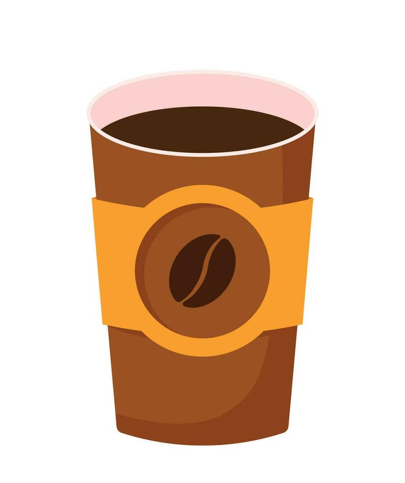 Coffee To Go in Paper Cup Icon for Drink and Beverage Vector Illustration