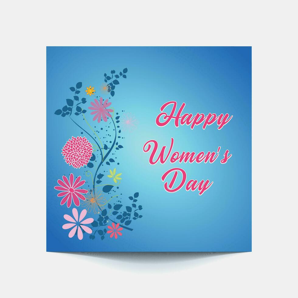 International Women's Day 8 march with frame of flower and Paper art style. vector