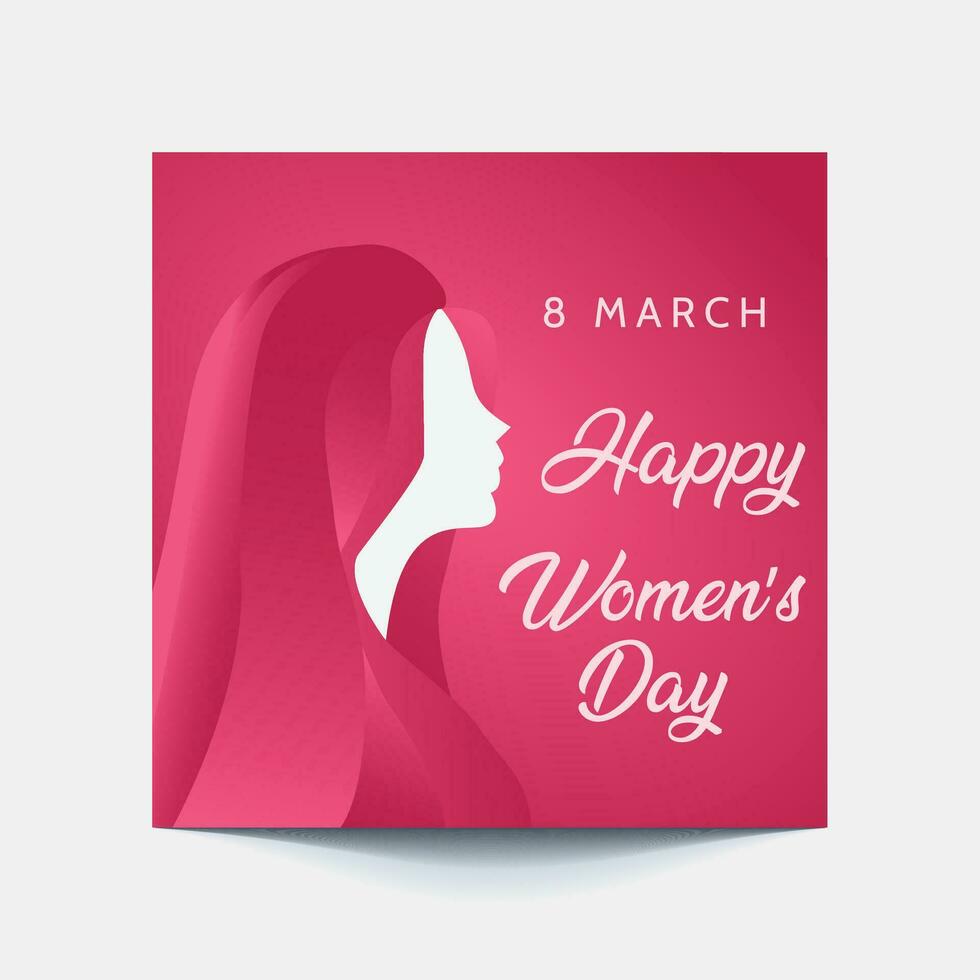 International Women's Day 8 march with frame of flower and Paper art style. vector