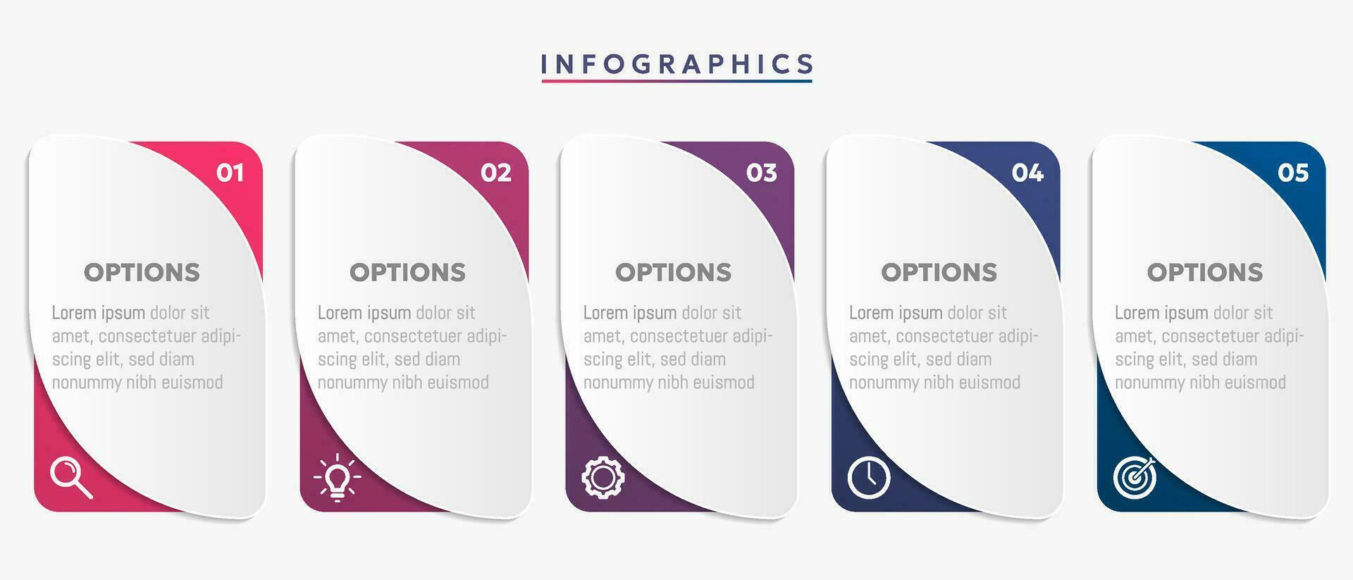 moderno negocio infografía modelo con 5 5 opciones o paso iconos vector