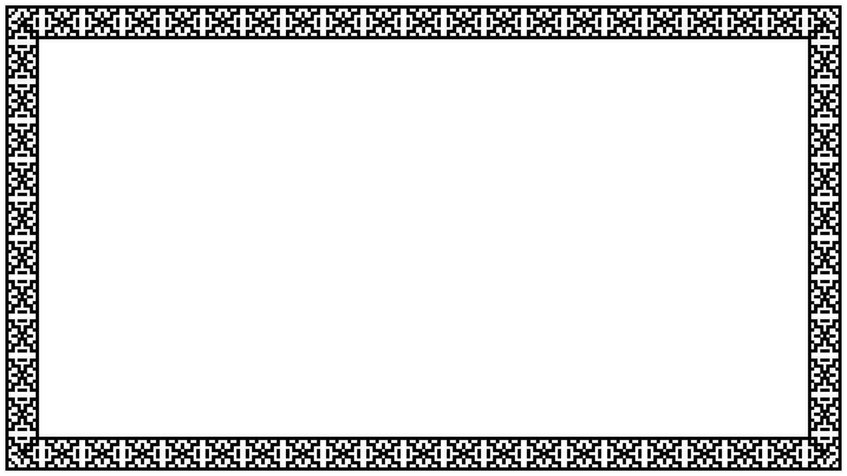 Frame border with seamless meander pattern vector
