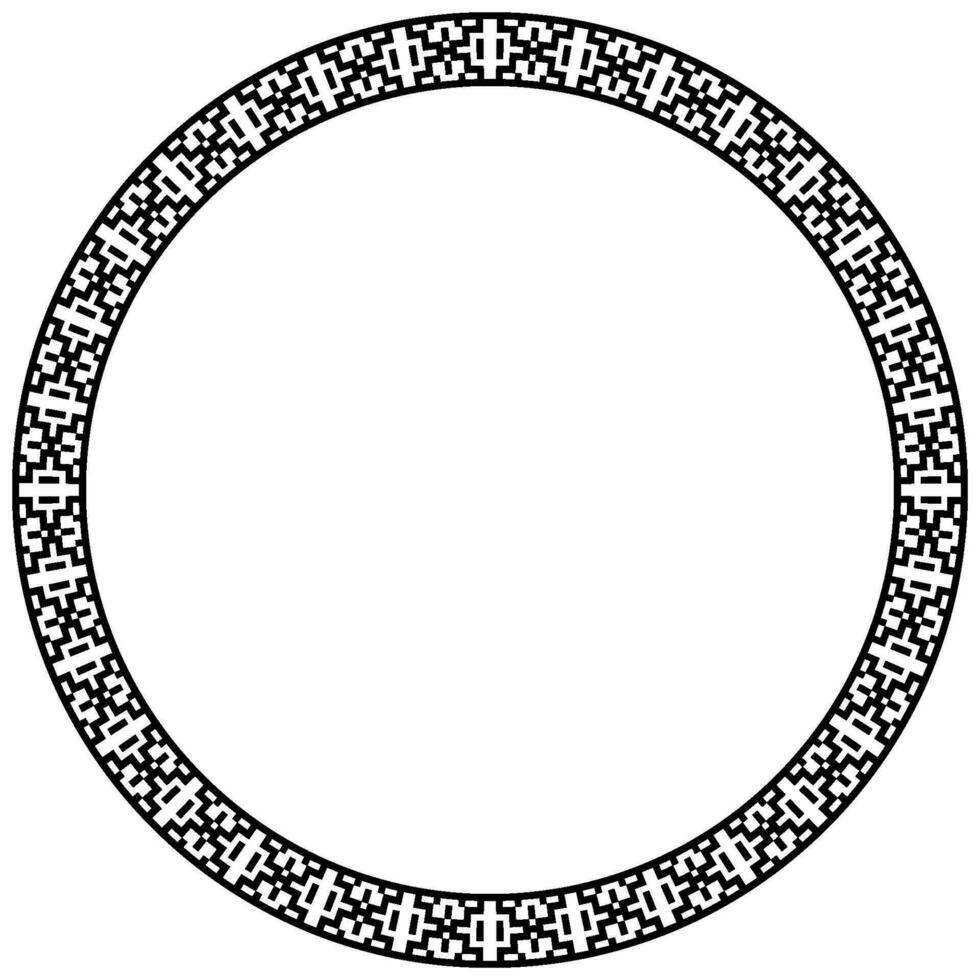 Circle border frame seamless meander pattern vector