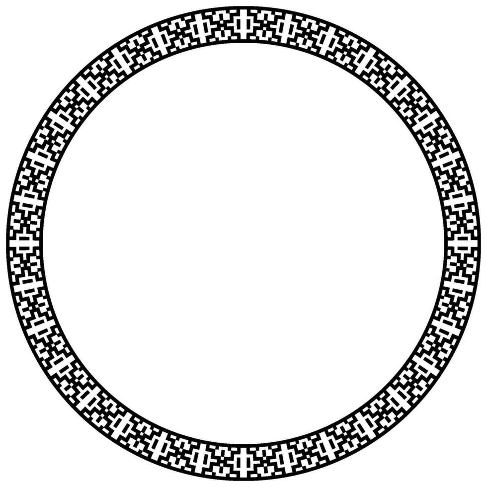 Circle border frame seamless meander pattern vector