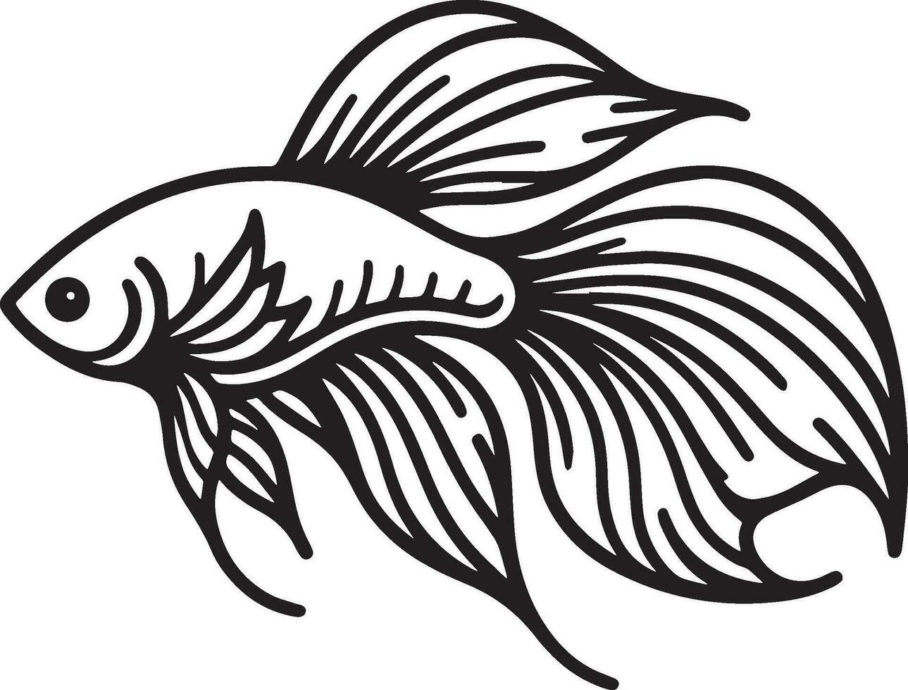 Guppy Fish Sketch Drawing. vector