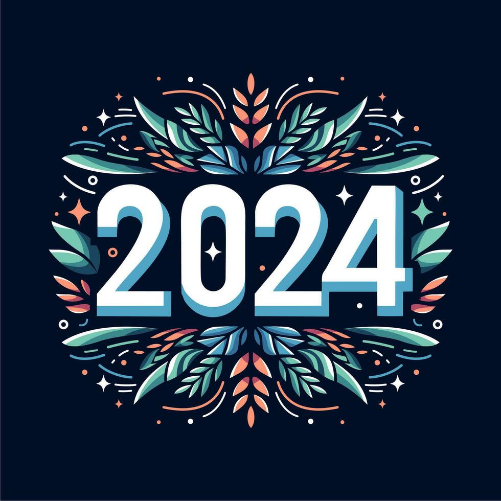 contento nuevo año 2024. vector