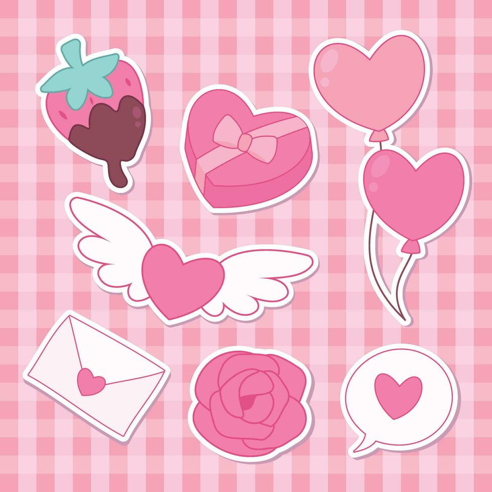 Cute Valentine Themed Art with simple color. Love Valentine Decoration vector design icon arts