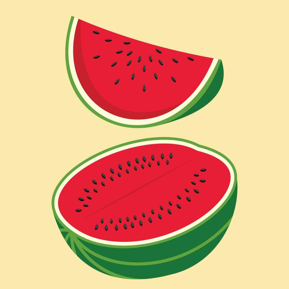 Watermelon Palestine Symbol for Peaceful Country . Green, White, Red, Black. Fresh Watermelon Fruit vector