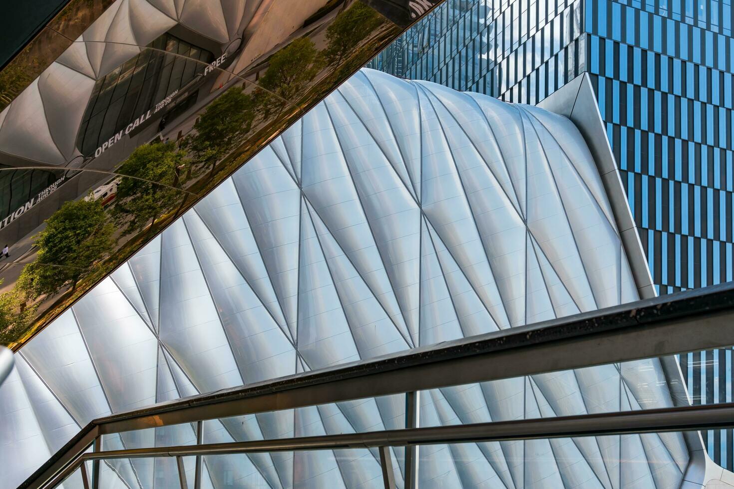 New York City, USA - August 9, 2019-View of the architectural structure called The Vessel in Manhattan during a sunny day photo