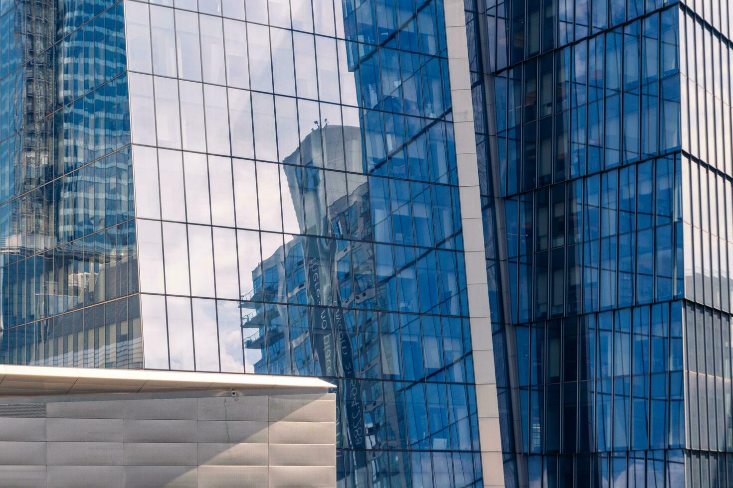 New York City, USA - August 9, 2019-View of the skyscrapers from the structure called The Vessel in Manhattan during a sunny day photo