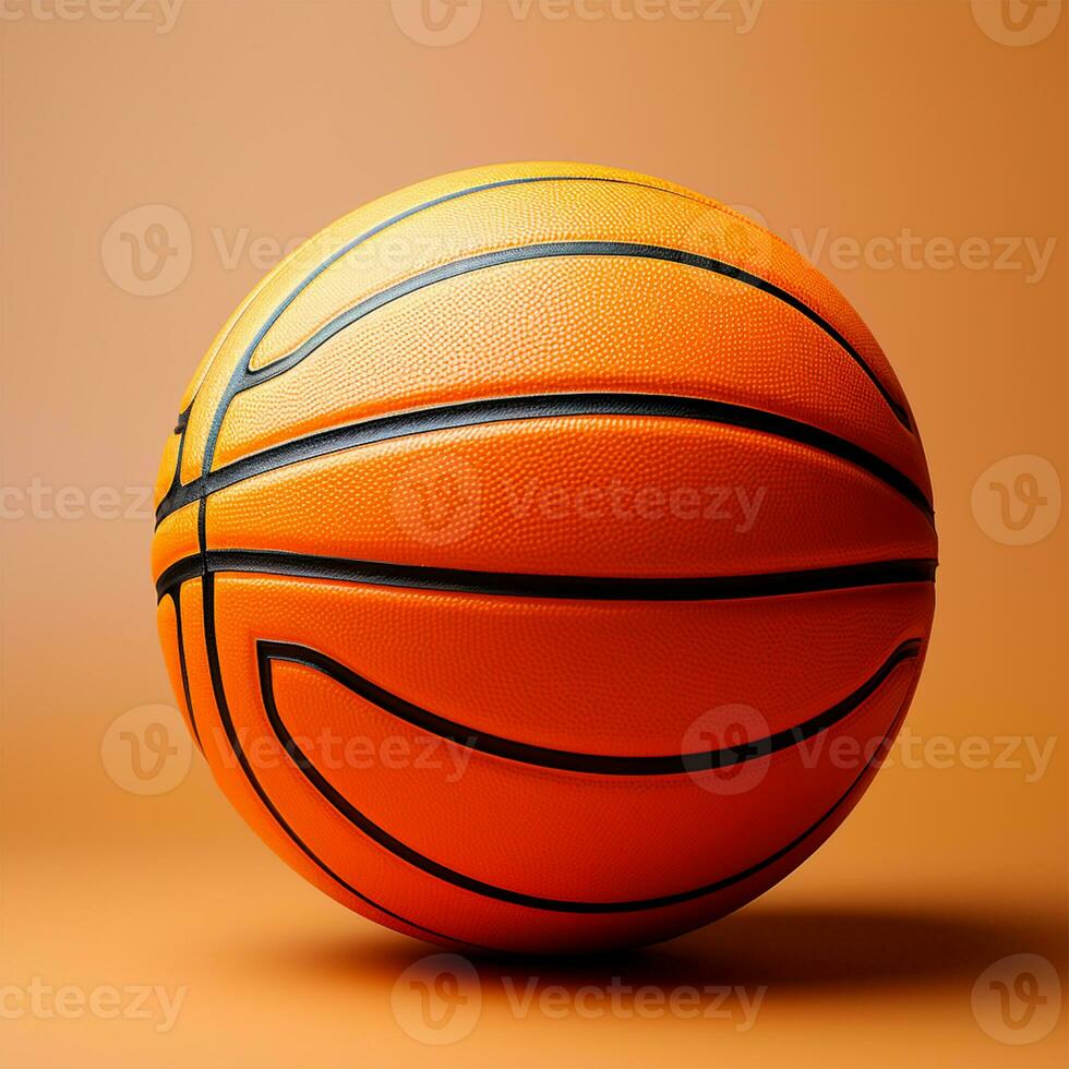 AI generated Orange basketball ball on isolated background - AI generated image photo