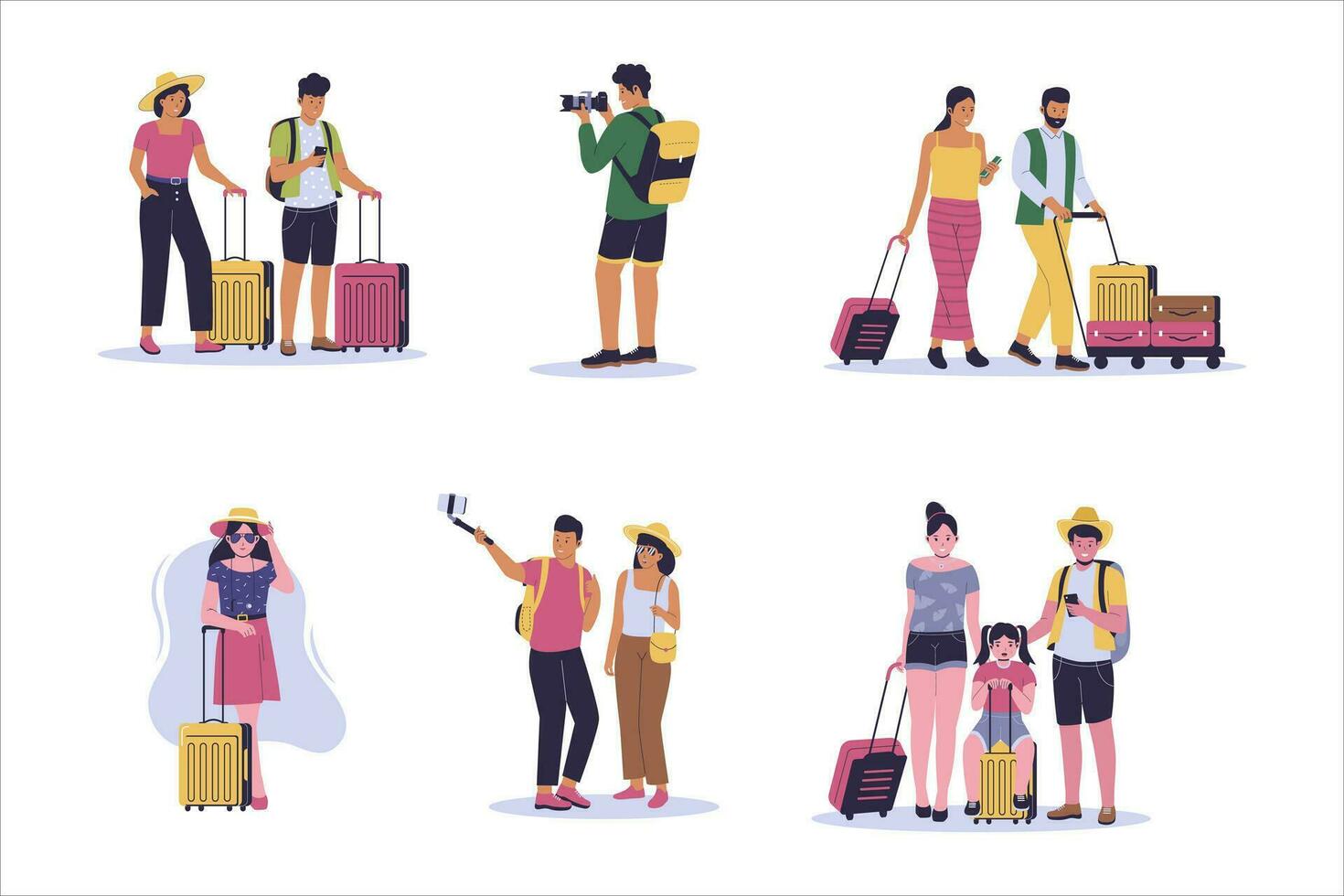 conjunto de personas viaje colección vector