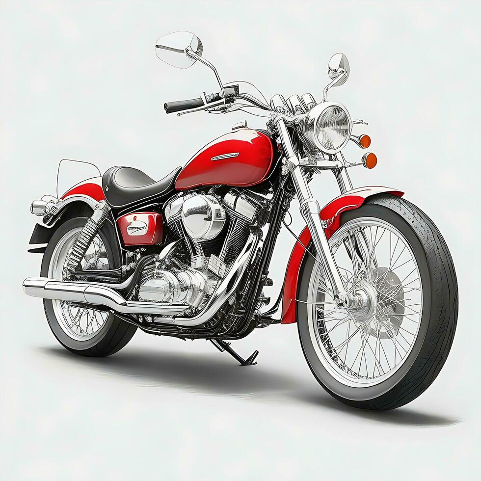 AI generated New Vintage motorcycle black, green and red modern colors photo