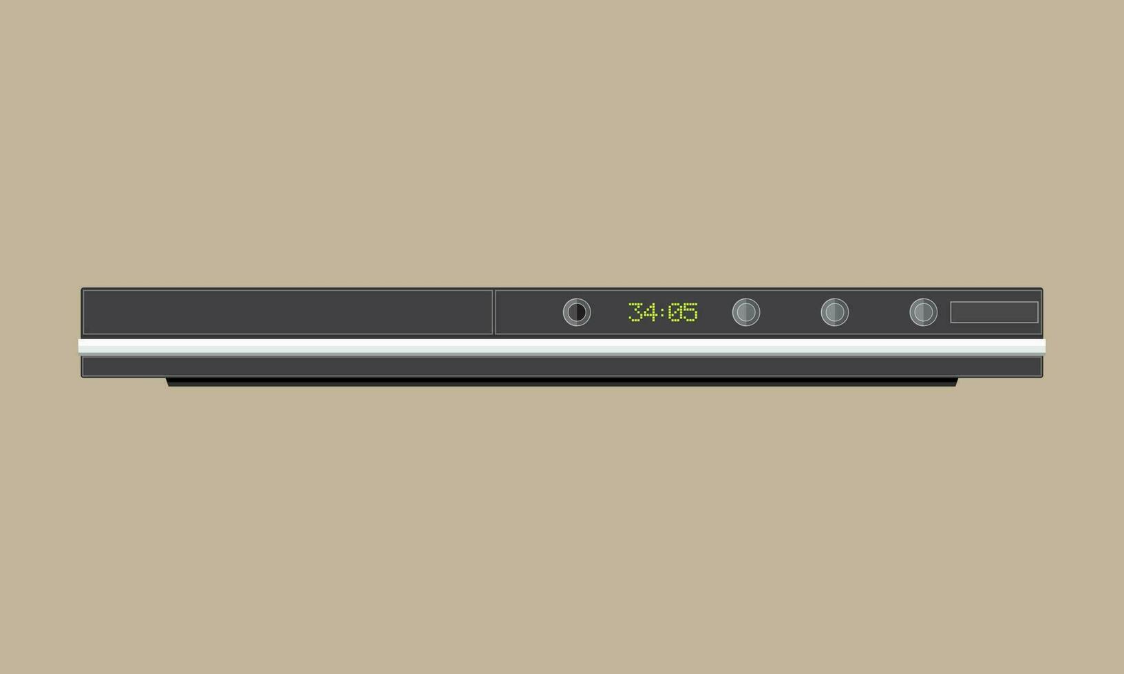 Modern black media format player. Dvd blue ray player. home cinema. vector illustration in flat style.