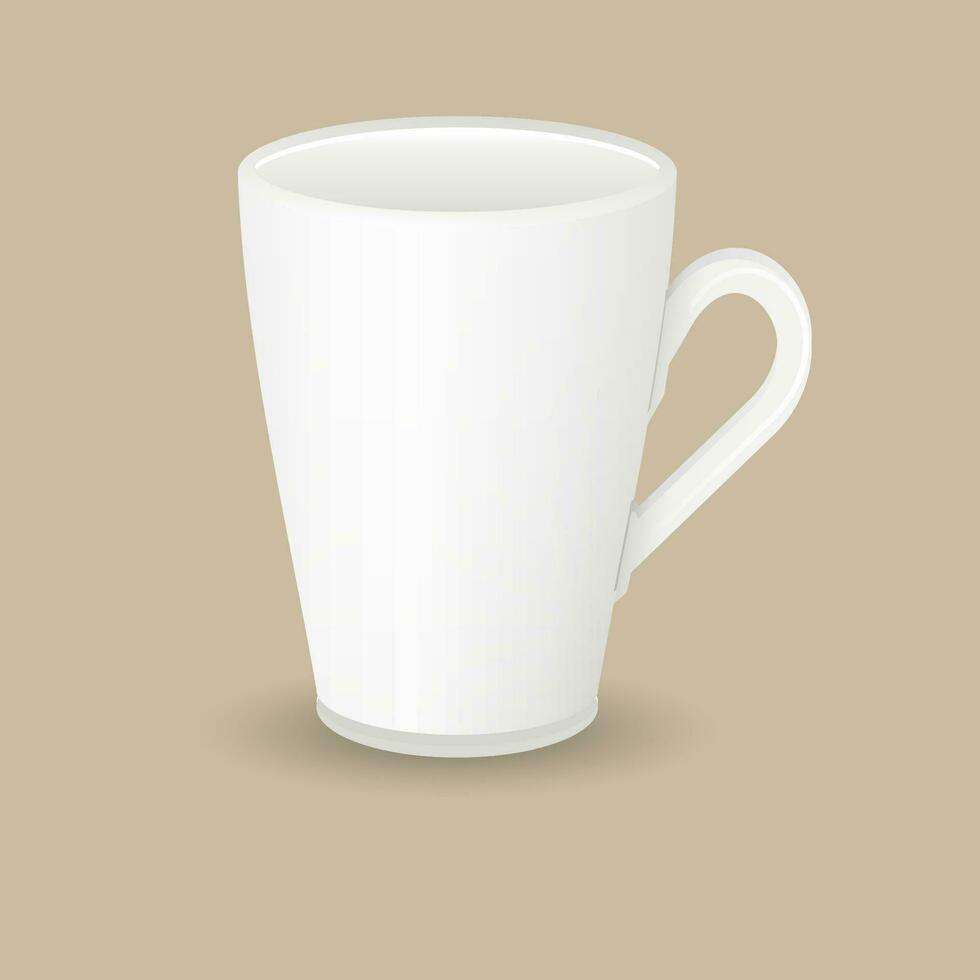 ceramic white latte coffee cup vector illustration