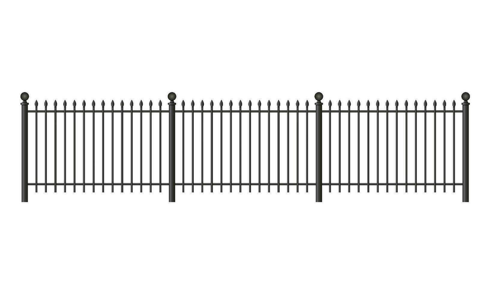 Black forged lattice fence. vector illustration isolated on white background