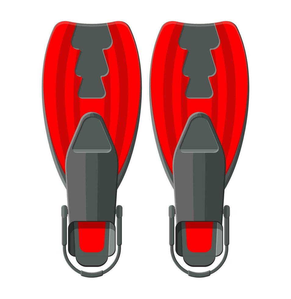 Swimming flippers. Diving equipment. Scuba, snorkeling. Vector illustration in flat style