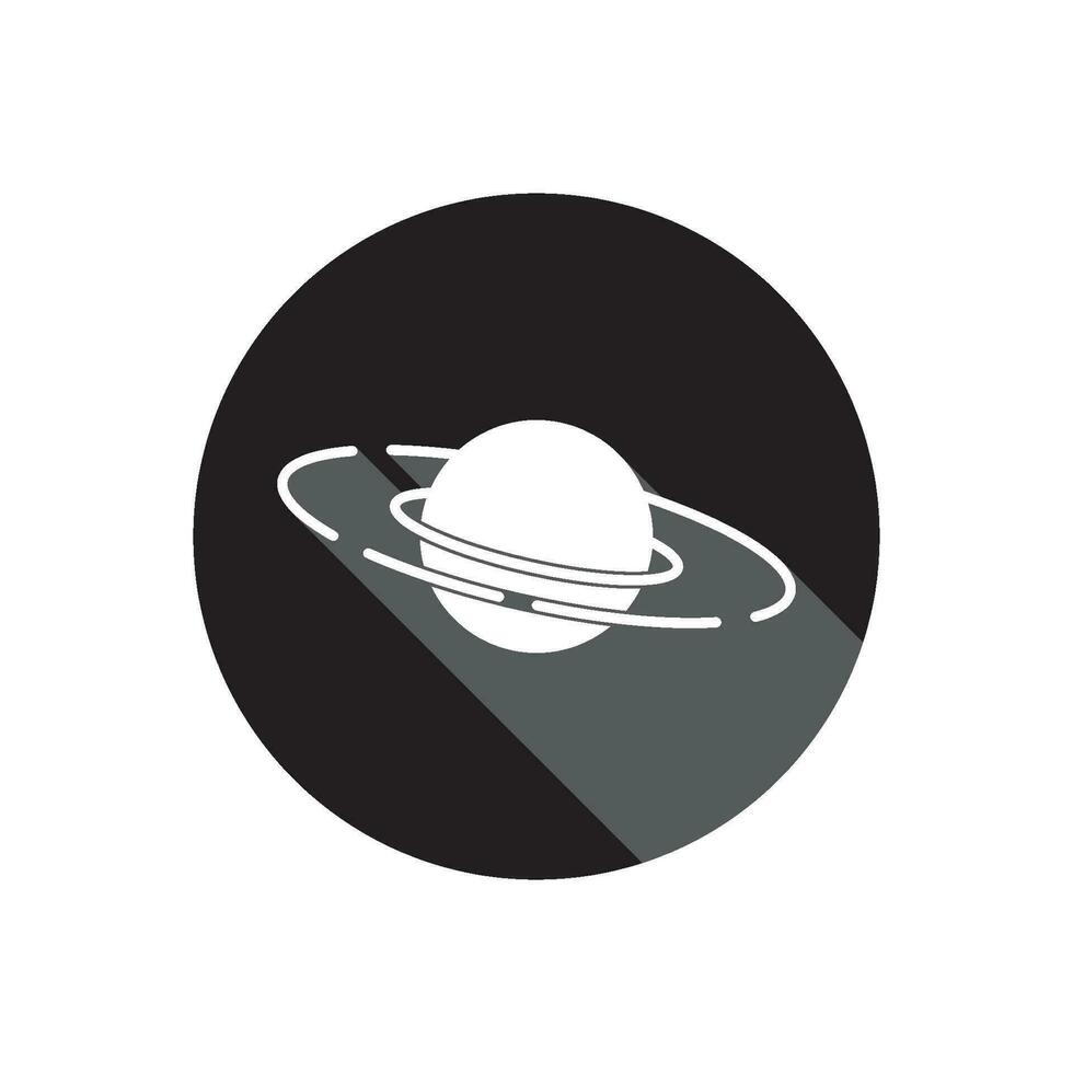 ringed planet icon vector