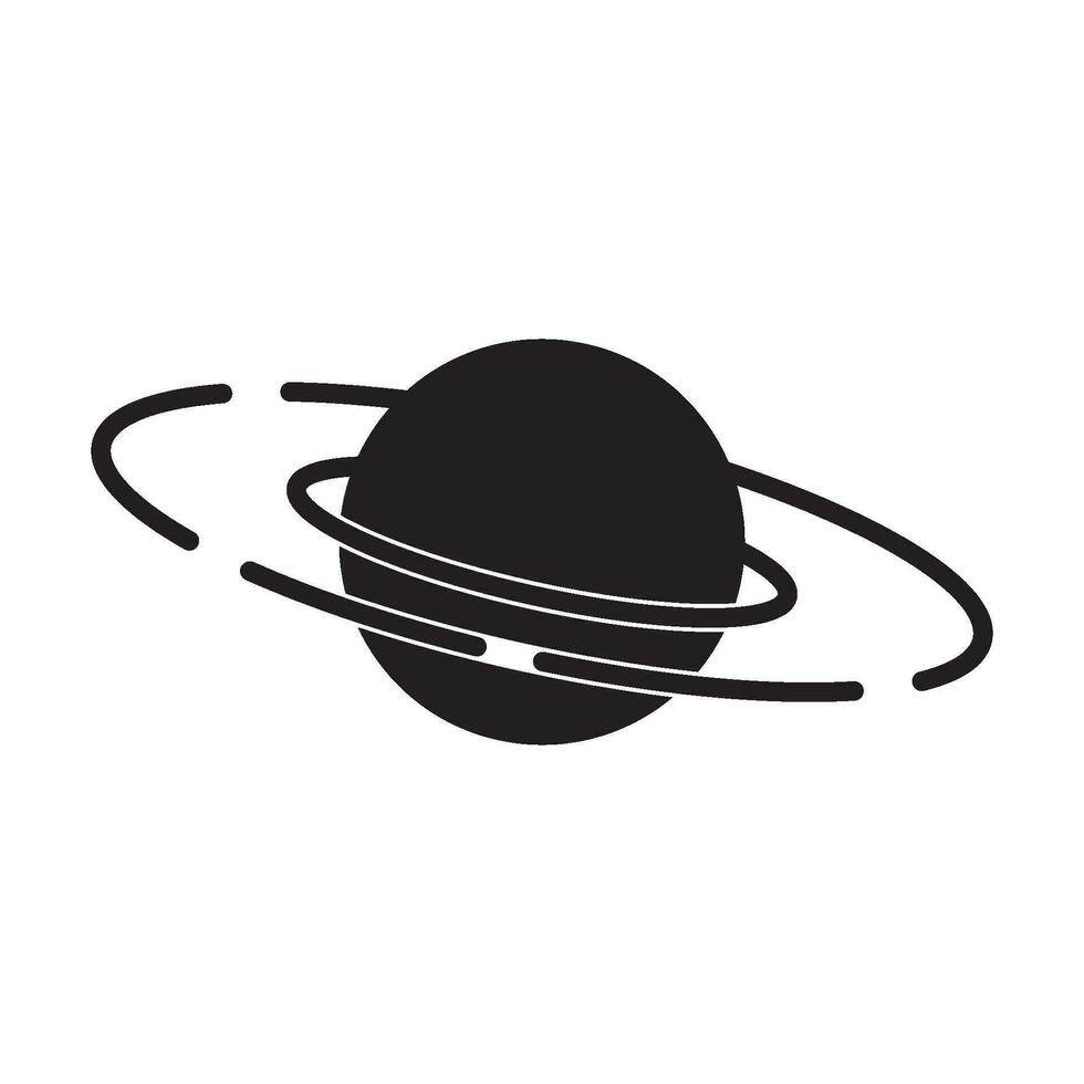 ringed planet icon vector
