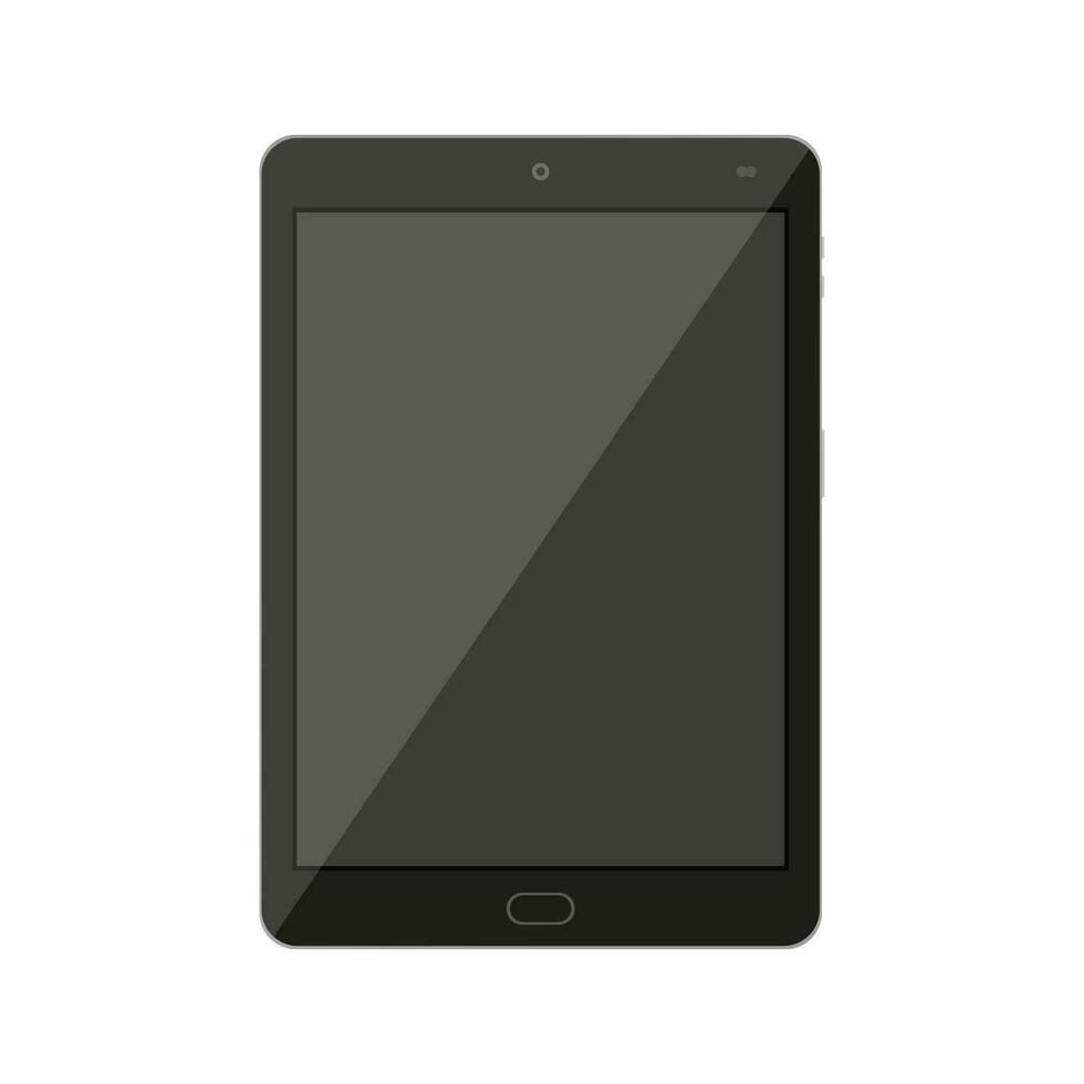 Tablet pc computer with blank screen isolated on white. Vector illustration in flat style