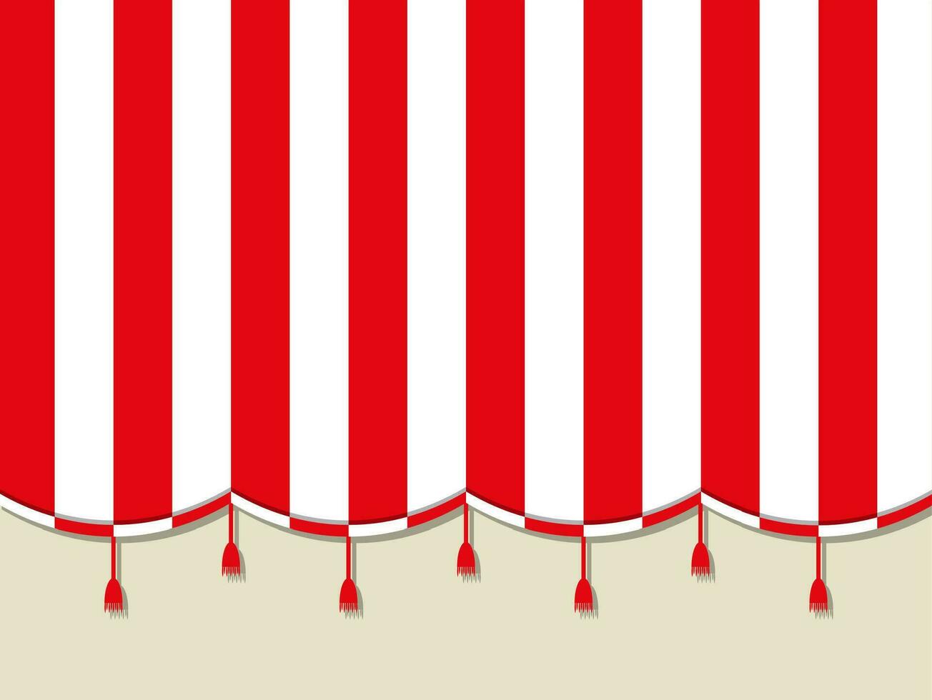 Red white theater circus curtain. vector illustration in flat style