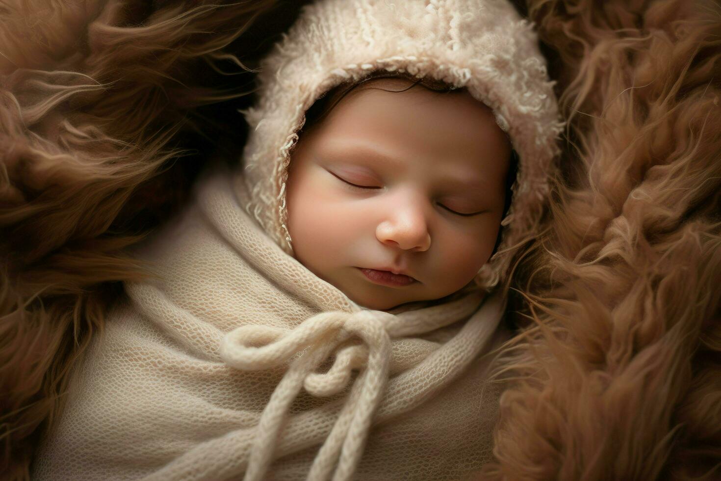 ai generado linda nacido bebé dormido ai generado foto