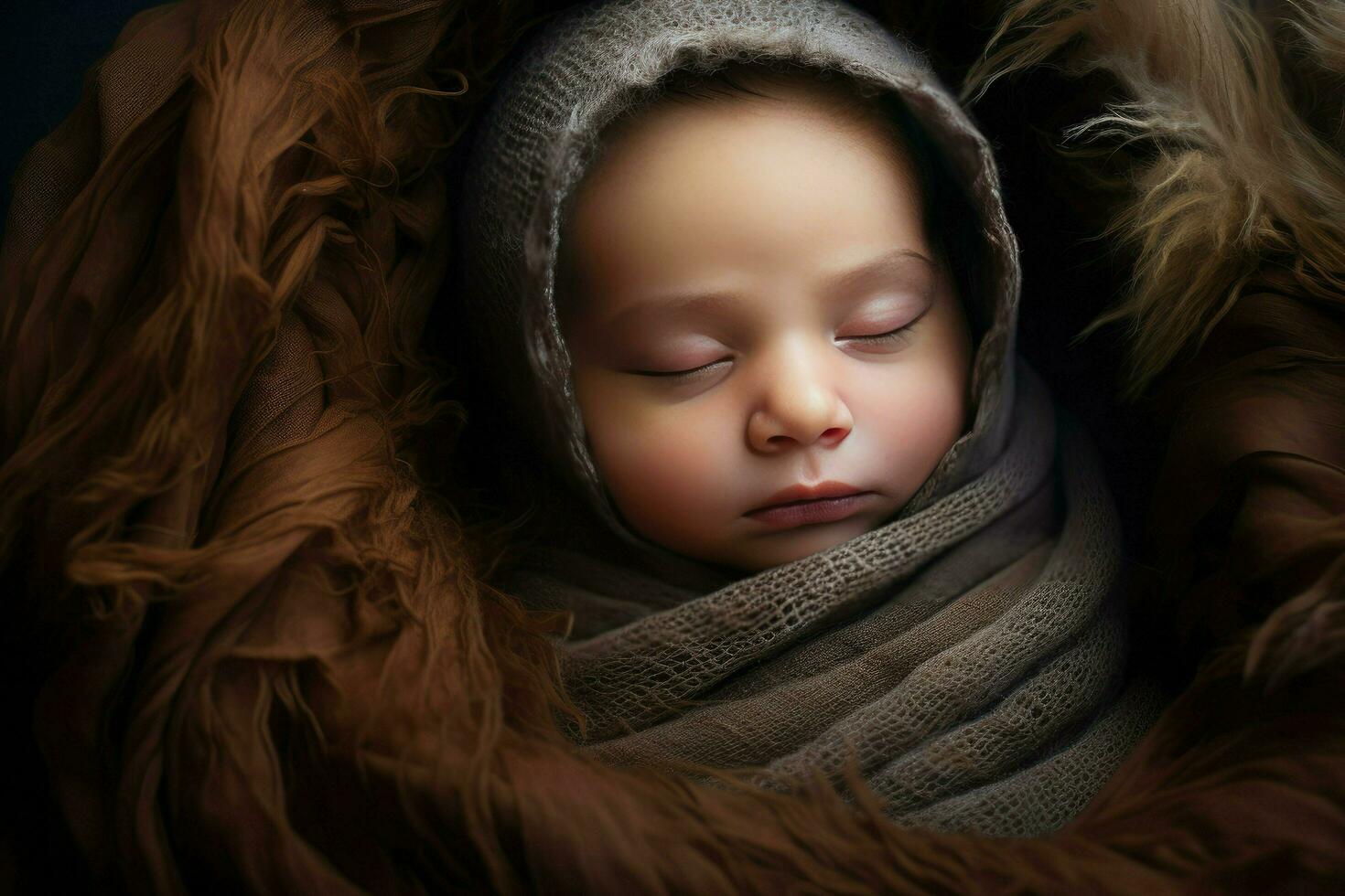AI generated Cute Born baby sleeping Ai generated photo