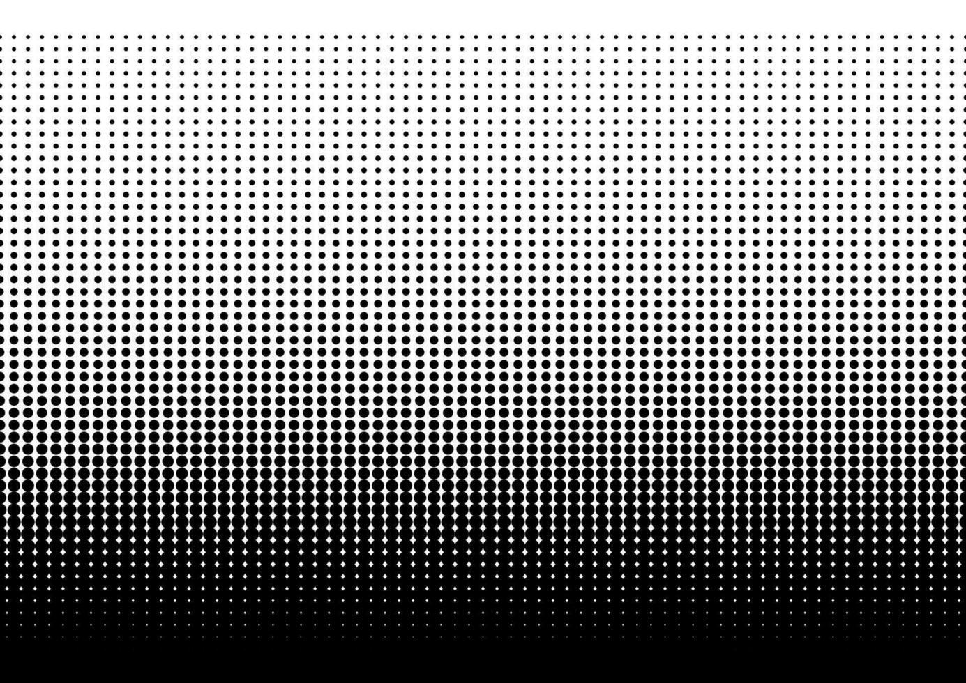 Halftone dots. Dotted gradient. Monochrome dots texture backdrop. Black dots on white background. Vector illustration