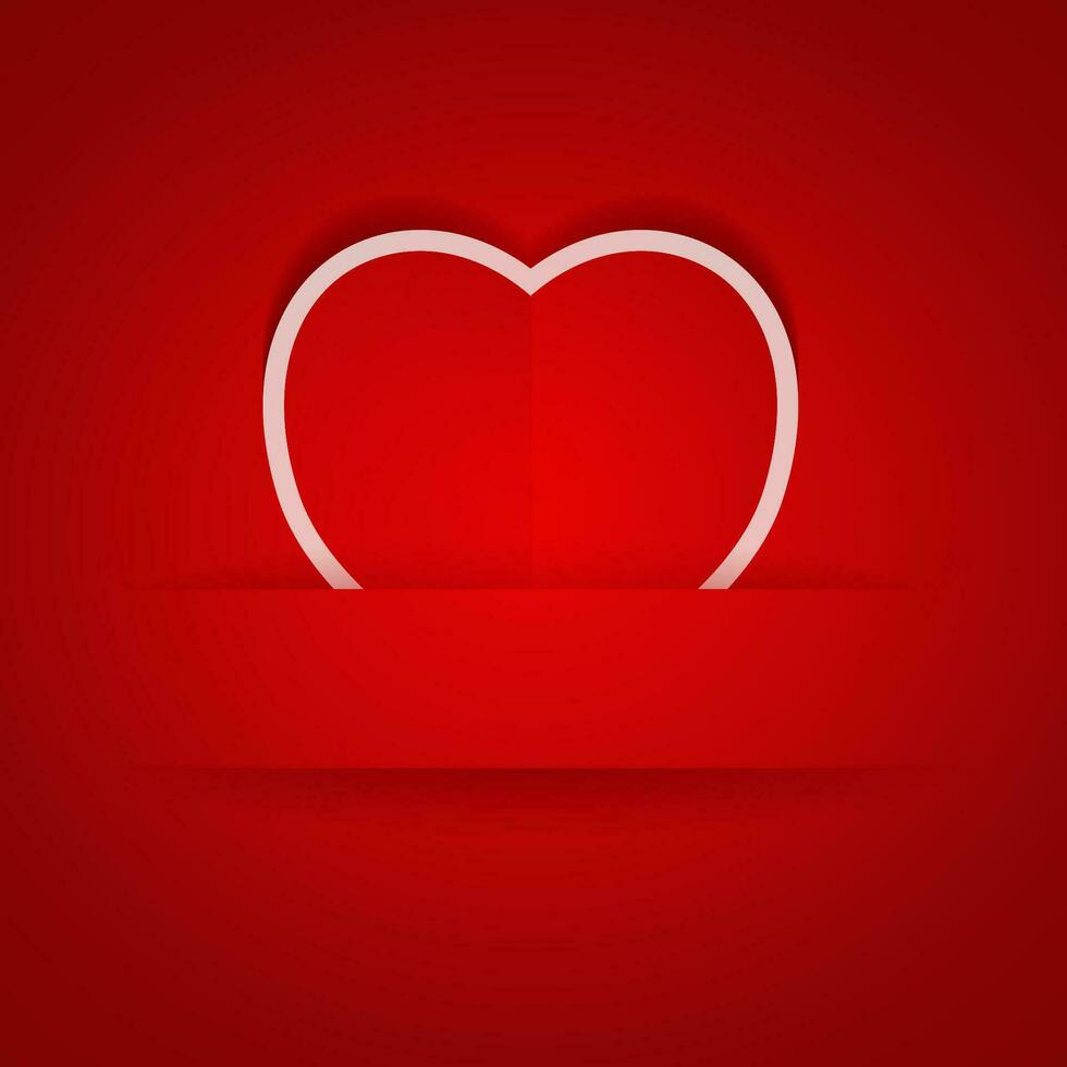 Valentines day card. Heart in the pocket with place for your text on red background. vector illustration, template for greeting card, wedding