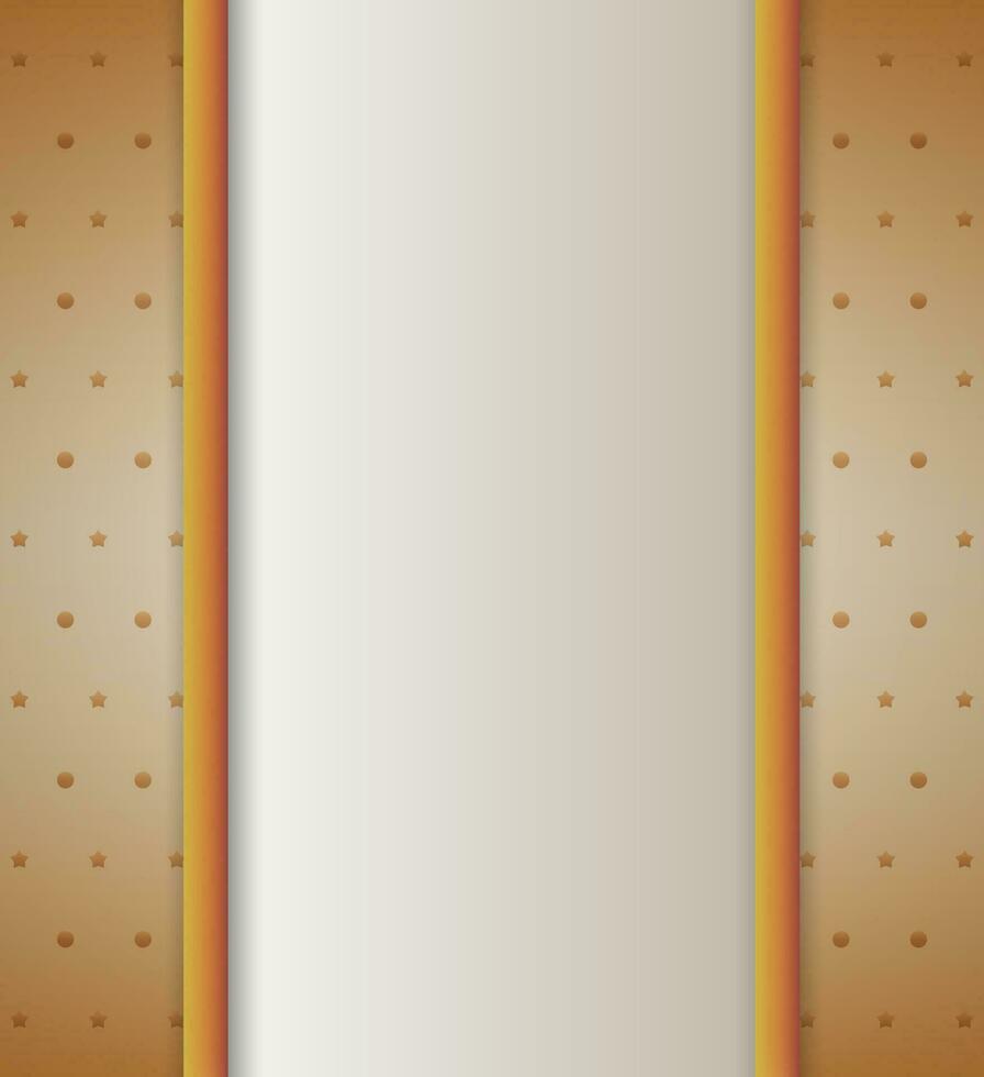 blanco vertical texto sitio con oro cintas a crema antecedentes con puntos y estrellas. modelo para cumpleaños saludos Navidad nuevo año tarjeta. vector ilustración