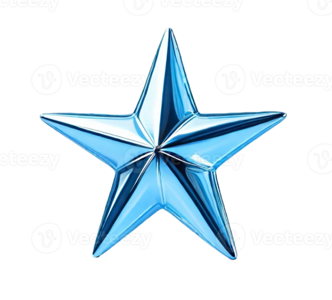 AI generated a indigo star is isolated on transparent background png