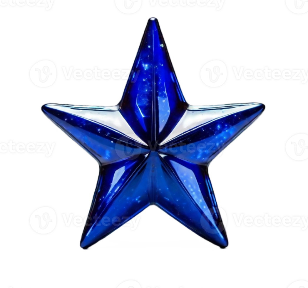AI generated a blue star is isolated on a transparent background png