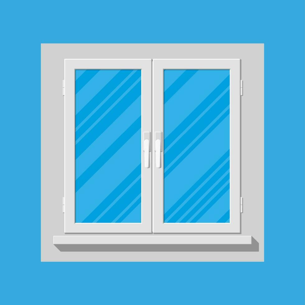 Plastic modern window. Vector illustration in flat style