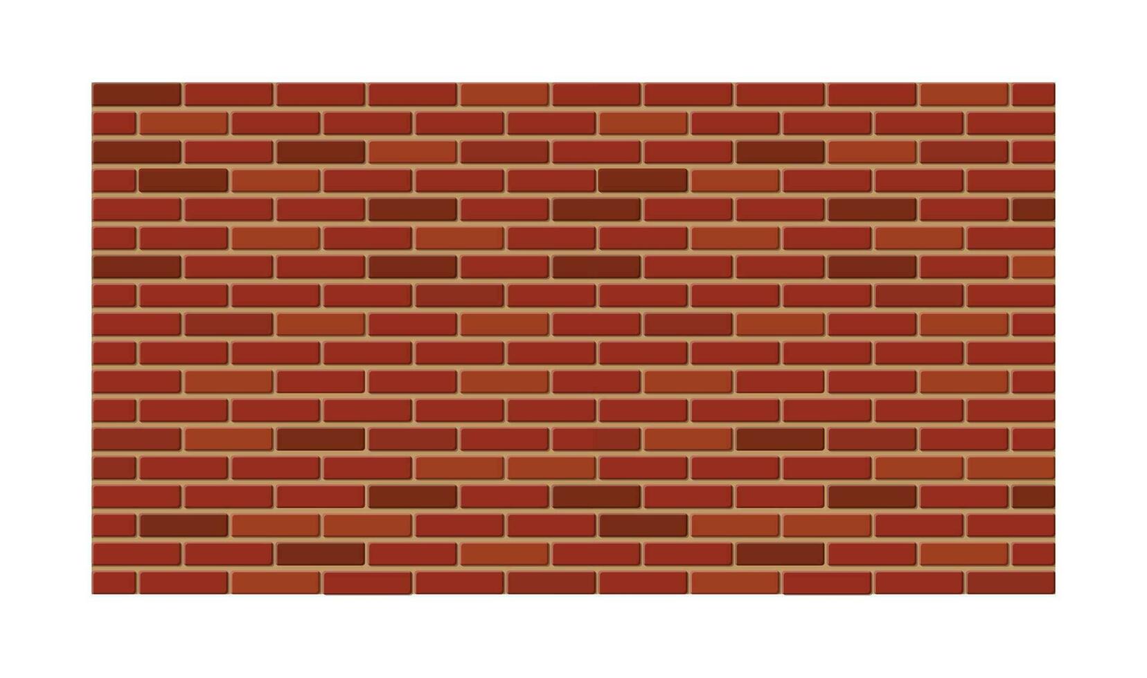 Red brick wall. Construction and building element. Vector illustration in flat style