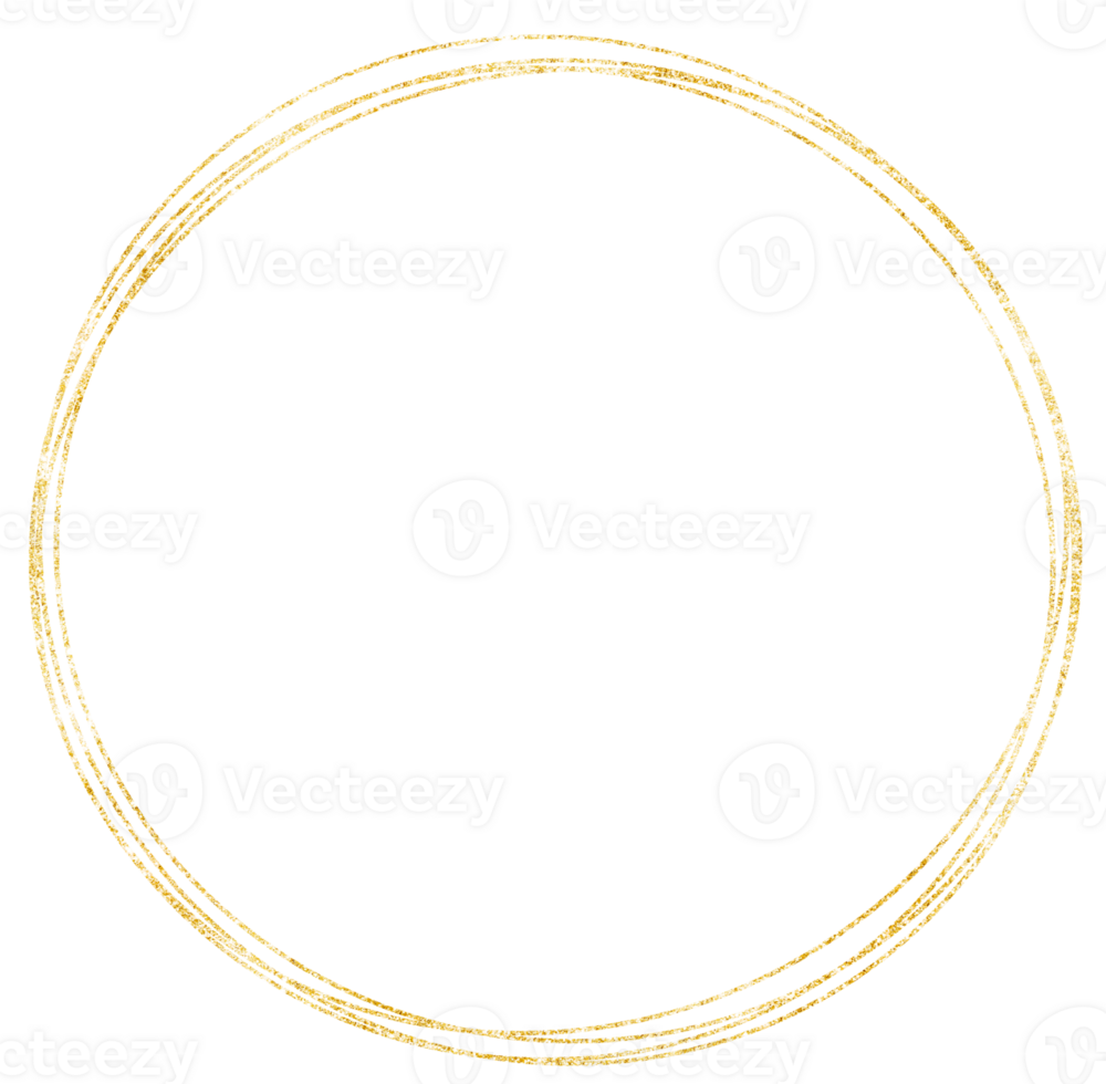 guld cirkel ram png