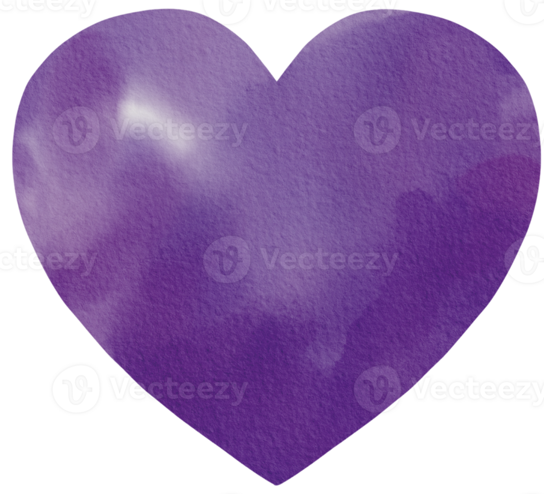 Purple Heart Watercolor Painting png