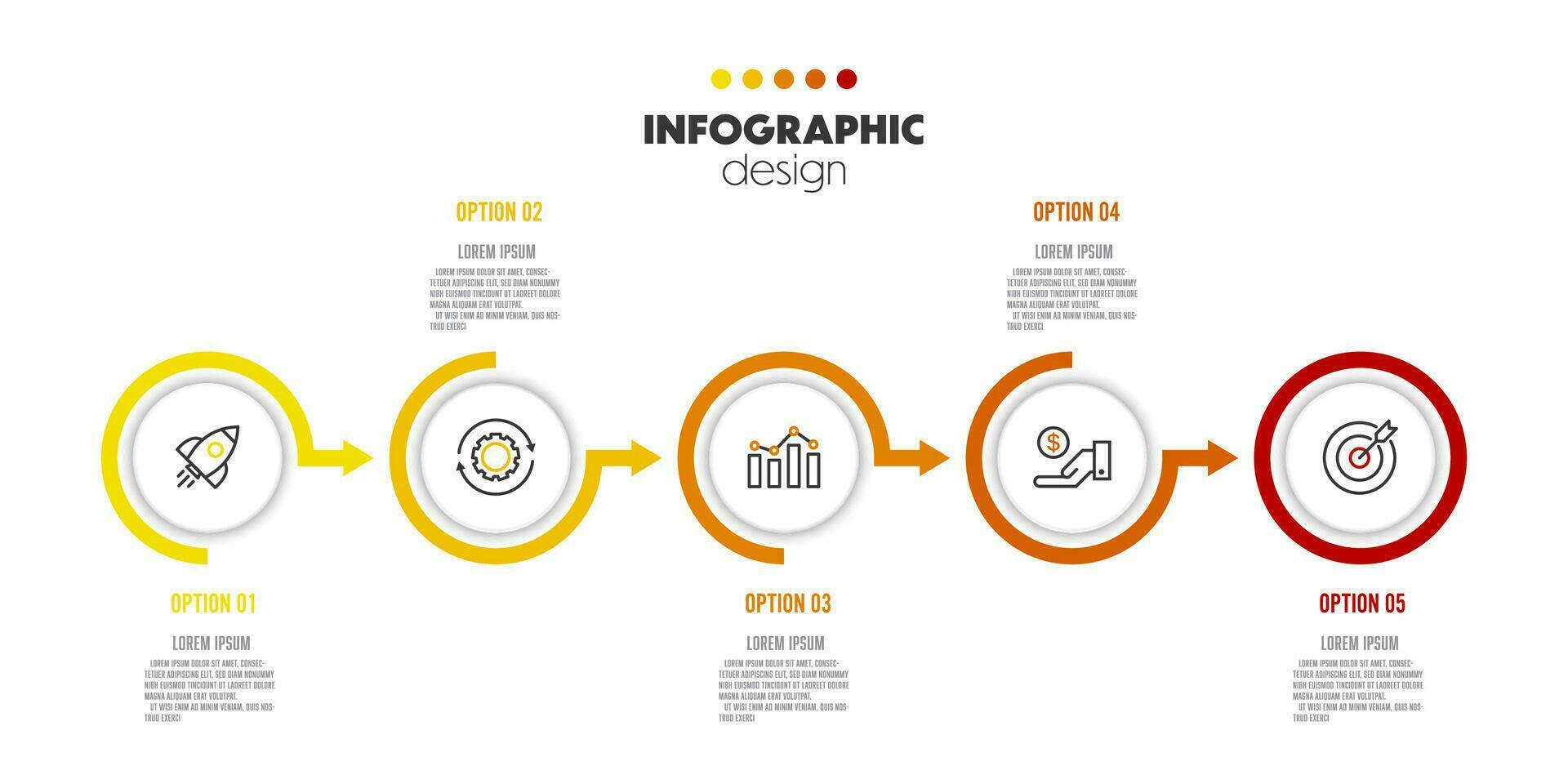 Vector circle for infographics, template for diagrams, graphs, presentations and business concept charts with 5 options