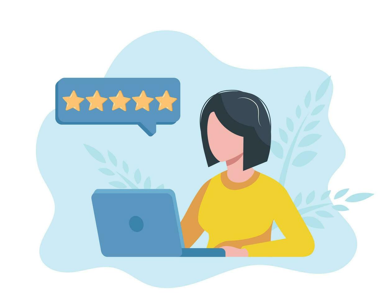 Customer satisfaction. Feedback. Rating on customer service illustration. Website rating feedback and review concept. Flat vector illustration