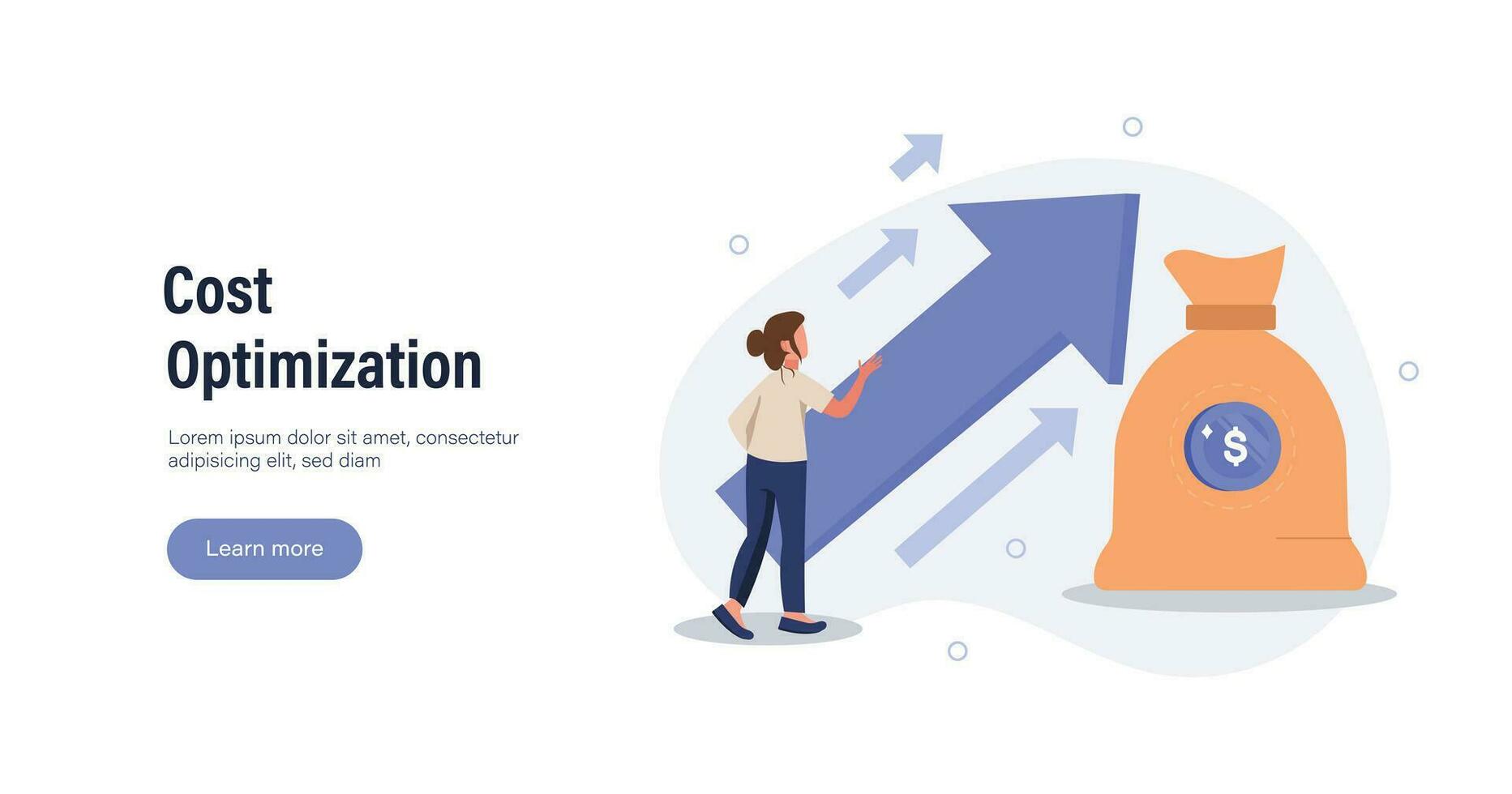 Cost optimization concept. Idea of financial and marketing strategy. Cost and income balance. Spending and cost reduction, while maximizing business value. Isolated flat illustration vector