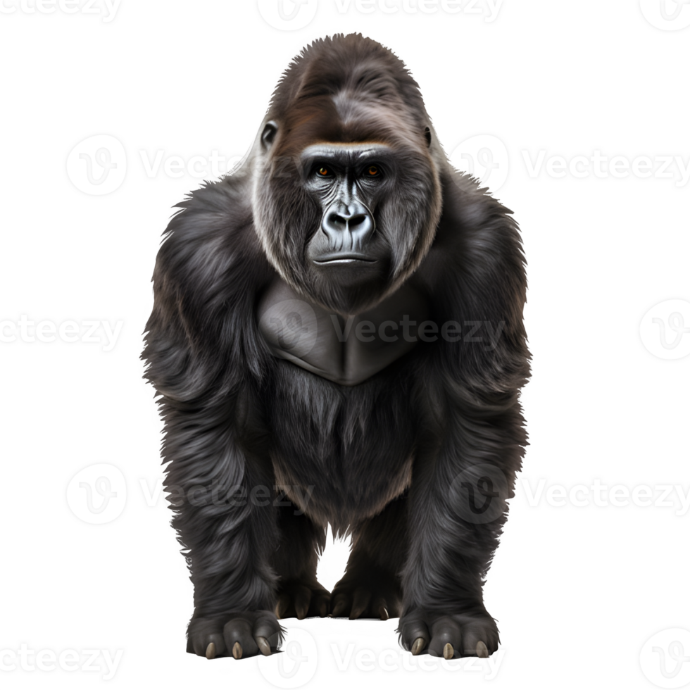 AI generated gorilla isolated on transparent background ,generative ai png